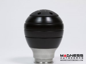 FIAT 500 Gear Shift Knob - Craven Speed - Stainless Steel w/ Black Acetal Outer Sleeve + Red Top - ABARTH Version